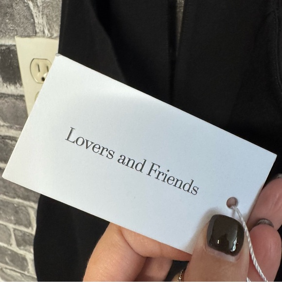 NWT Lovers + Friends Lennox JUMPSUIT black halter neck low cut back fitted - Picture 12 of 13